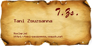 Tani Zsuzsanna névjegykártya